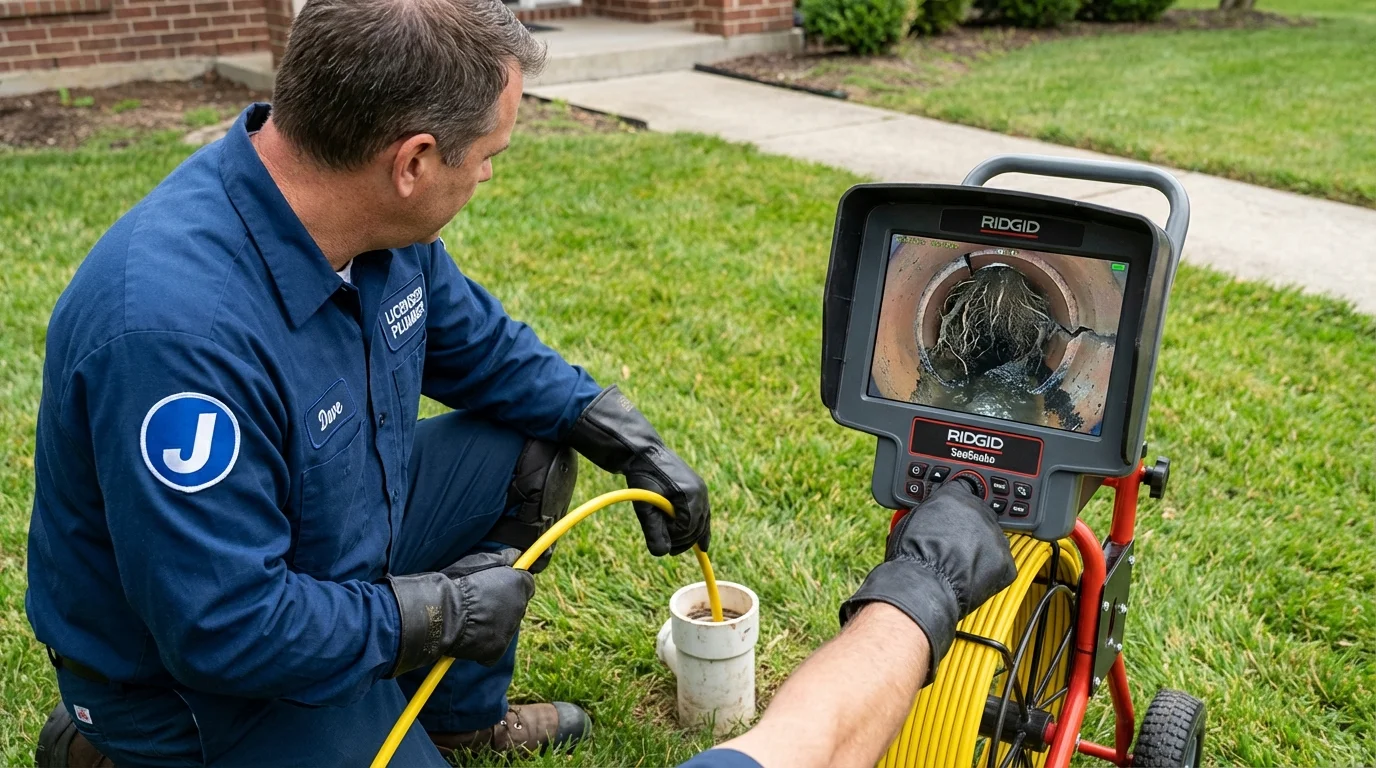 Sewer camera inspection being performed by Johns Plumbing LLC in Scarsdale